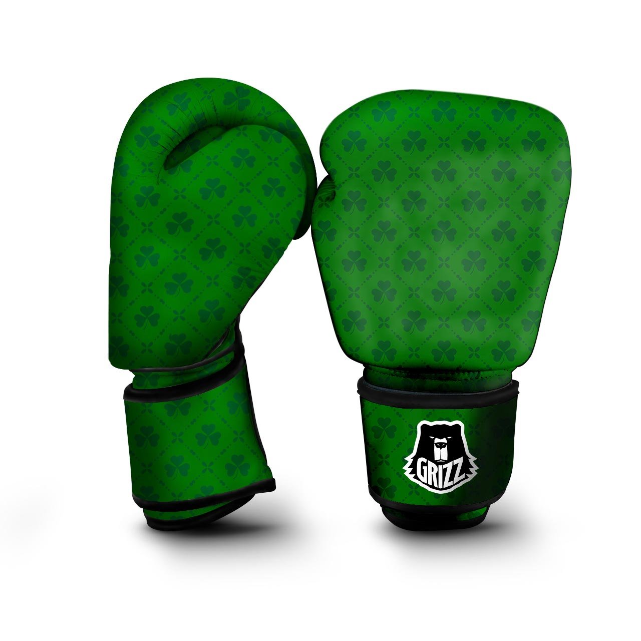 St. Patrick's Day Shamrock Print Pattern Boxing Gloves-grizzshop