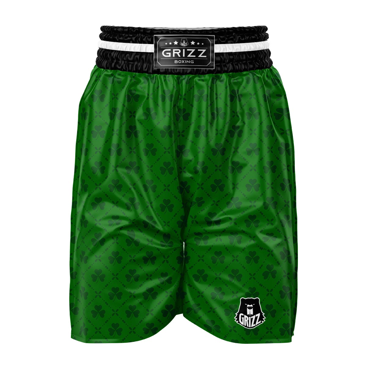 St. Patrick's Day Shamrock Print Pattern Boxing Shorts-grizzshop