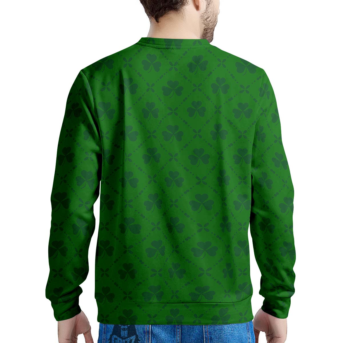 St. Patrick's Day Shamrock Print Pattern Men's Sweatshirt-grizzshop