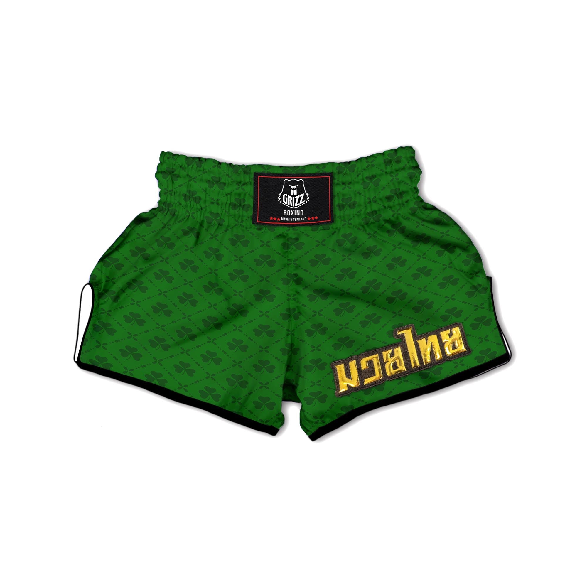 St. Patrick's Day Shamrock Print Pattern Muay Thai Boxing Shorts-grizzshop