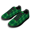 St. Patrick's Day Shamrock Tartan Print Pattern Black Low Top Sneakers-grizzshop