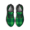 St. Patrick's Day Shamrock Tartan Print Pattern Black Running Shoes-grizzshop