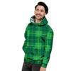 St. Patrick's Day Shamrock Tartan Print Pattern Men's Hoodie-grizzshop