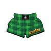 St. Patrick's Day Shamrock Tartan Print Pattern Muay Thai Boxing Shorts-grizzshop