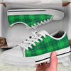 St. Patrick's Day Shamrock Tartan Print Pattern White Low Top Shoes-grizzshop