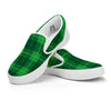 St. Patrick's Day Shamrock Tartan Print Pattern White Slip On Shoes-grizzshop