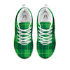 St. Patrick's Day Shamrock Tartan Print Pattern White Sneaker-grizzshop