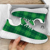 St. Patrick's Day Shamrock Tartan Print Pattern White Walking Shoes-grizzshop