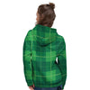 St. Patrick's Day Shamrock Tartan Print Pattern Women's Hoodie-grizzshop