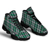 St. Patrick's Day Tartan Shamrock Print Pattern Black Basketball Shoes-grizzshop