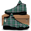 St. Patrick's Day Tartan Shamrock Print Pattern Black Basketball Shoes-grizzshop