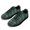 St. Patrick's Day Tartan Shamrock Print Pattern Black Low Top Sneakers-grizzshop