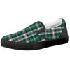 St. Patrick's Day Tartan Shamrock Print Pattern Black Slip On Shoes-grizzshop