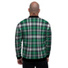 St. Patrick's Day Tartan Shamrock Print Pattern Men's Bomber Jacket-grizzshop