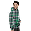 St. Patrick's Day Tartan Shamrock Print Pattern Men's Hoodie-grizzshop