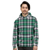 St. Patrick's Day Tartan Shamrock Print Pattern Men's Hoodie-grizzshop