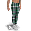 St. Patrick's Day Tartan Shamrock Print Pattern Men's Leggings-grizzshop