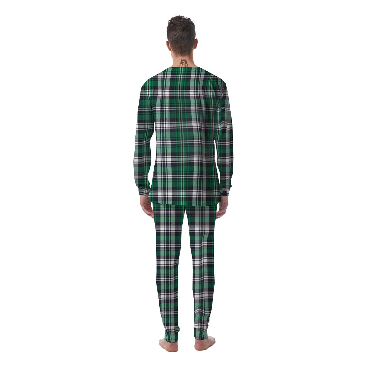 St. Patrick's Day Tartan Shamrock Print Pattern Men's Pajamas-grizzshop