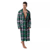 St. Patrick's Day Tartan Shamrock Print Pattern Men's Robe-grizzshop