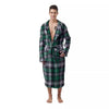 St. Patrick's Day Tartan Shamrock Print Pattern Men's Robe-grizzshop