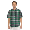 St. Patrick's Day Tartan Shamrock Print Pattern Men's Short Sleeve Shirts-grizzshop