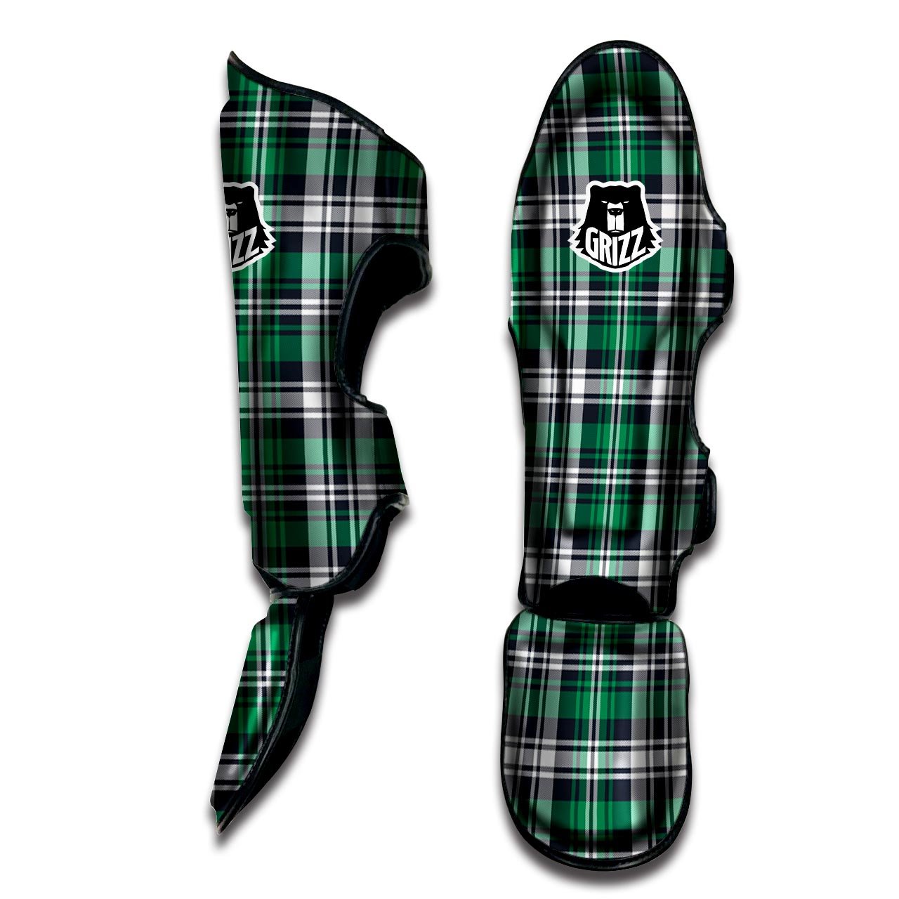 St. Patrick's Day Tartan Shamrock Print Pattern Muay Thai Shin Guards-grizzshop