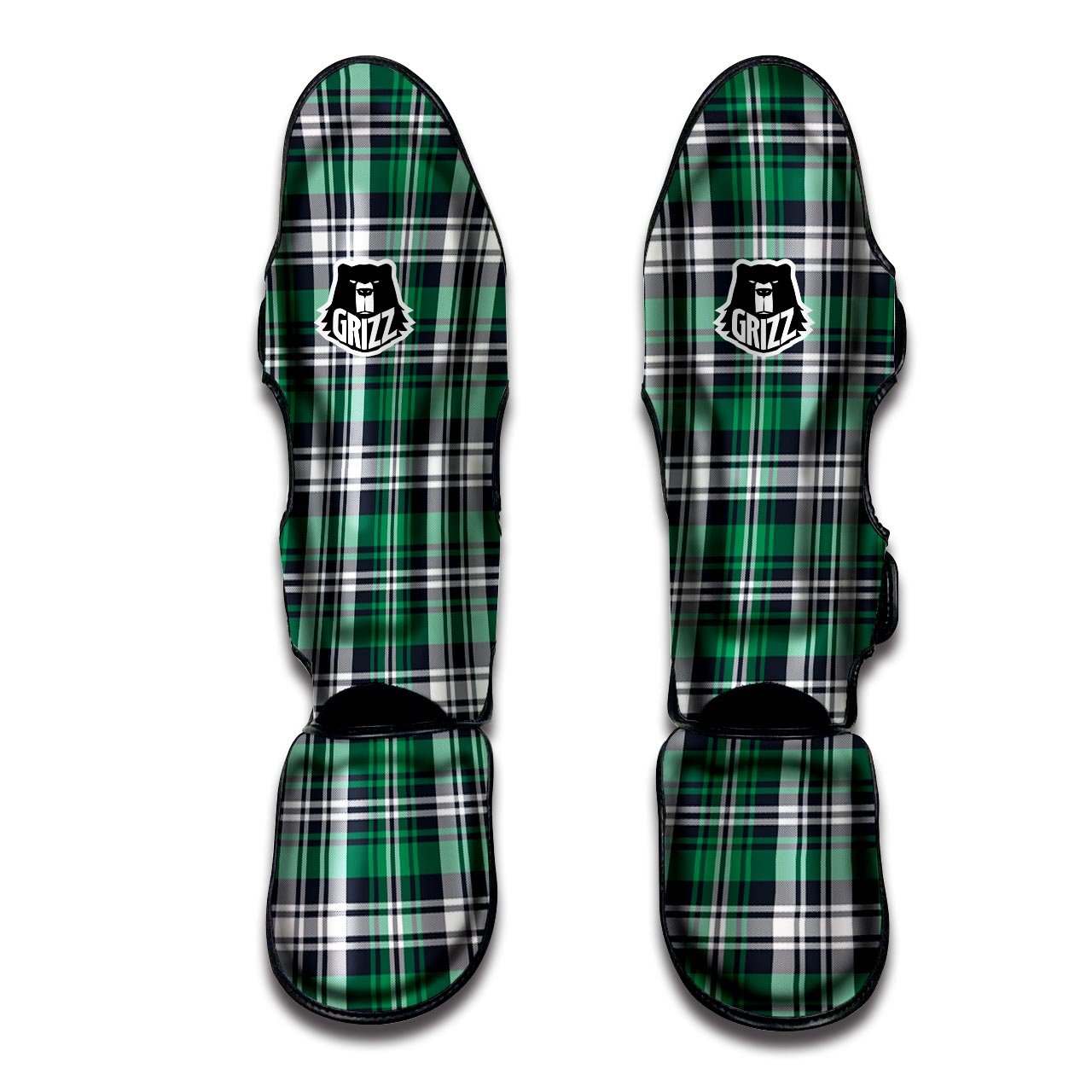 St. Patrick's Day Tartan Shamrock Print Pattern Muay Thai Shin Guards-grizzshop