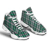 St. Patrick's Day Tartan Shamrock Print Pattern White Basketball Shoes-grizzshop