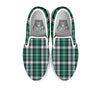 St. Patrick's Day Tartan Shamrock Print Pattern White Slip On Shoes-grizzshop