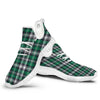 St. Patrick's Day Tartan Shamrock Print Pattern White Walking Shoes-grizzshop