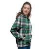 St. Patrick's Day Tartan Shamrock Print Pattern Women's Hoodie-grizzshop