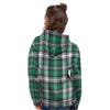 St. Patrick's Day Tartan Shamrock Print Pattern Women's Hoodie-grizzshop