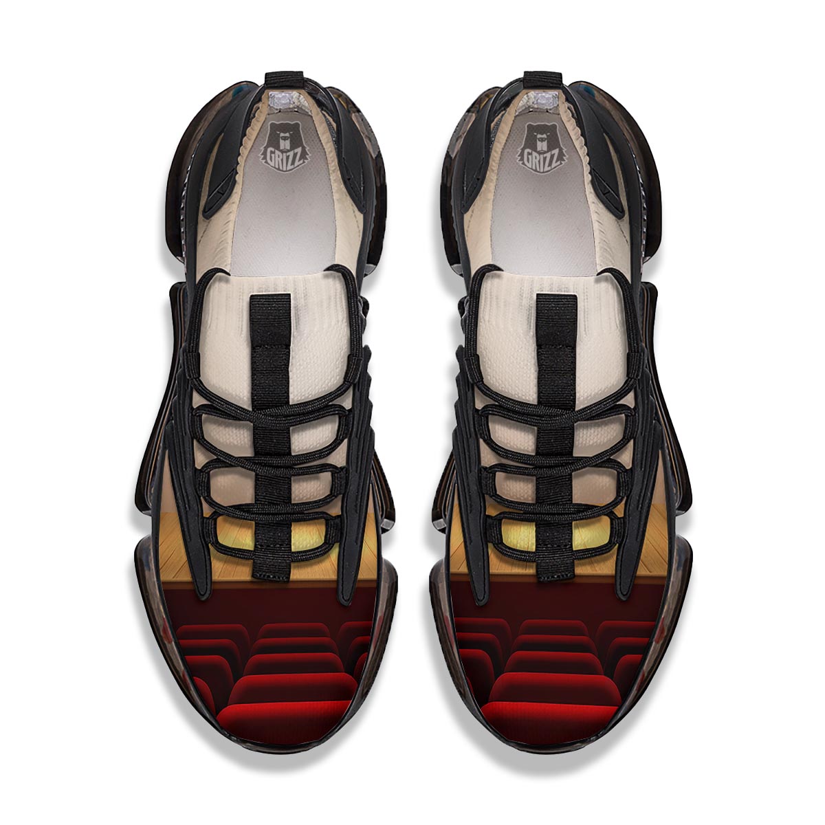Stage Theater Print Black Gym Shoes-grizzshop
