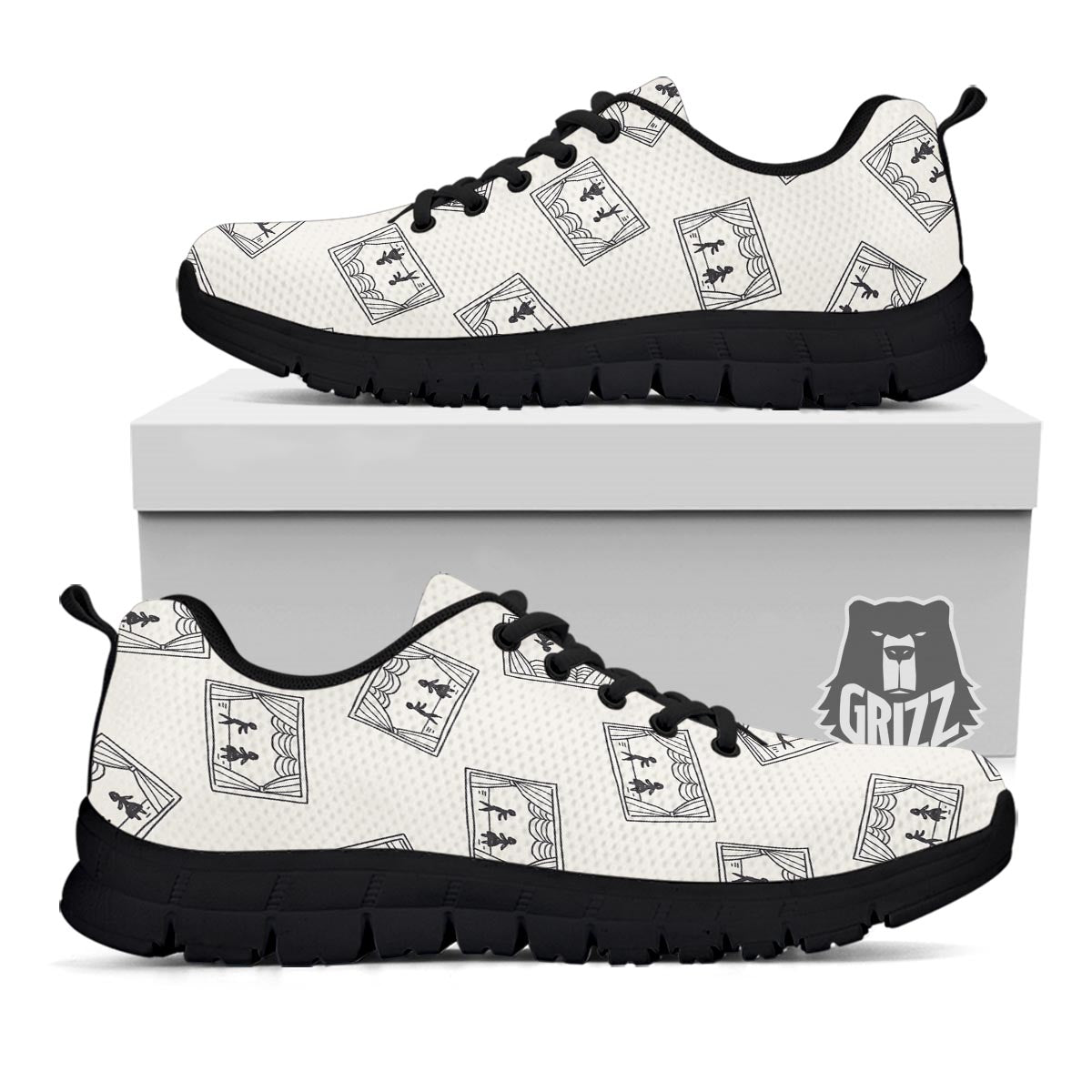 Stage Theater Print Pattern Black Sneaker-grizzshop