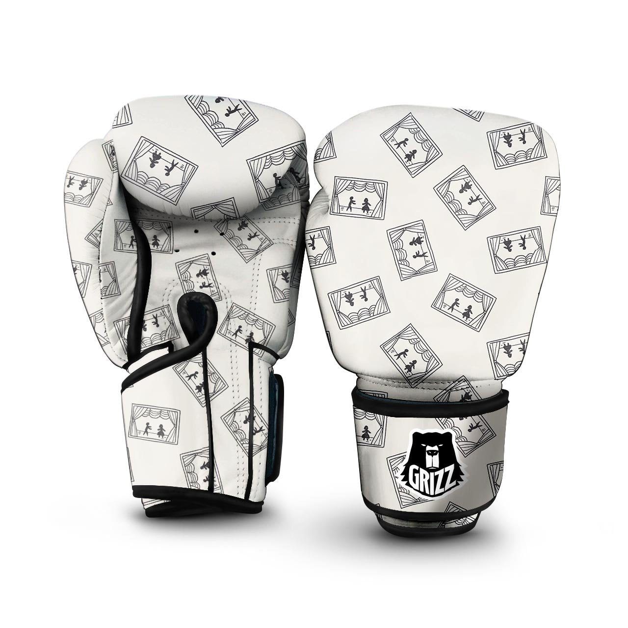 Stage Theater Print Pattern Boxing Gloves-grizzshop