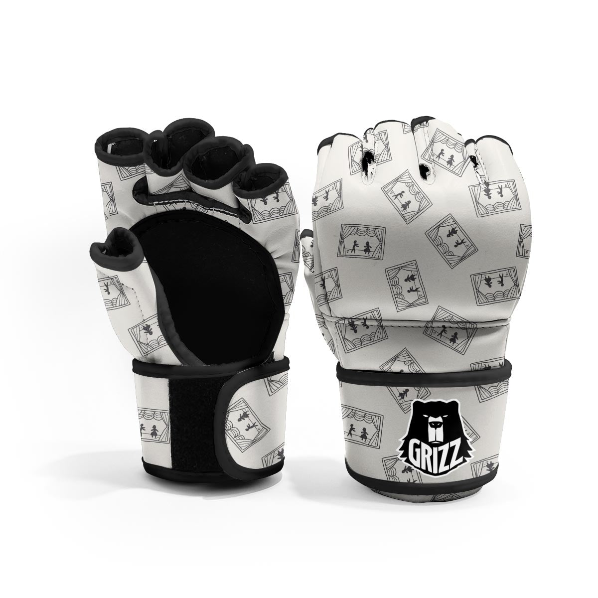 Stage Theater Print Pattern MMA Gloves-grizzshop