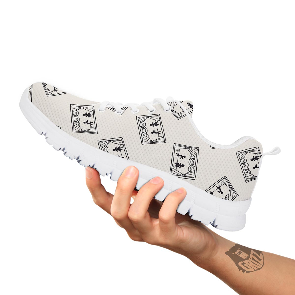 Stage Theater Print Pattern White Sneaker-grizzshop