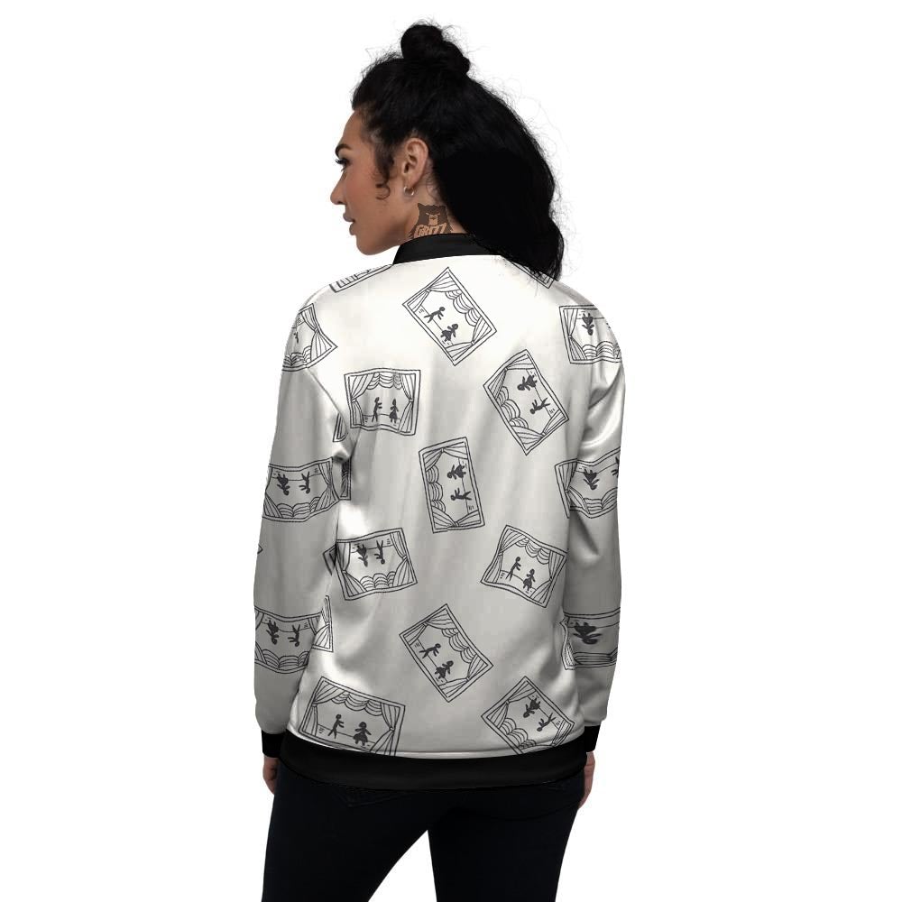 Stage Theater Print Pattern Women's Bomber Jacket-grizzshop