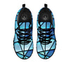 Stained Glass Mosaic Teal Print Black Sneaker-grizzshop