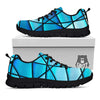 Stained Glass Mosaic Teal Print Black Sneaker-grizzshop