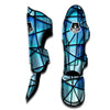 Stained Glass Mosaic Teal Print Muay Thai Shin Guards-grizzshop