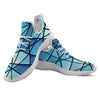 Stained Glass Mosaic Teal Print White Athletic Shoes-grizzshop