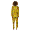 Stained Glass Mosaic Yellow Print Pattern Women's Pajamas-grizzshop