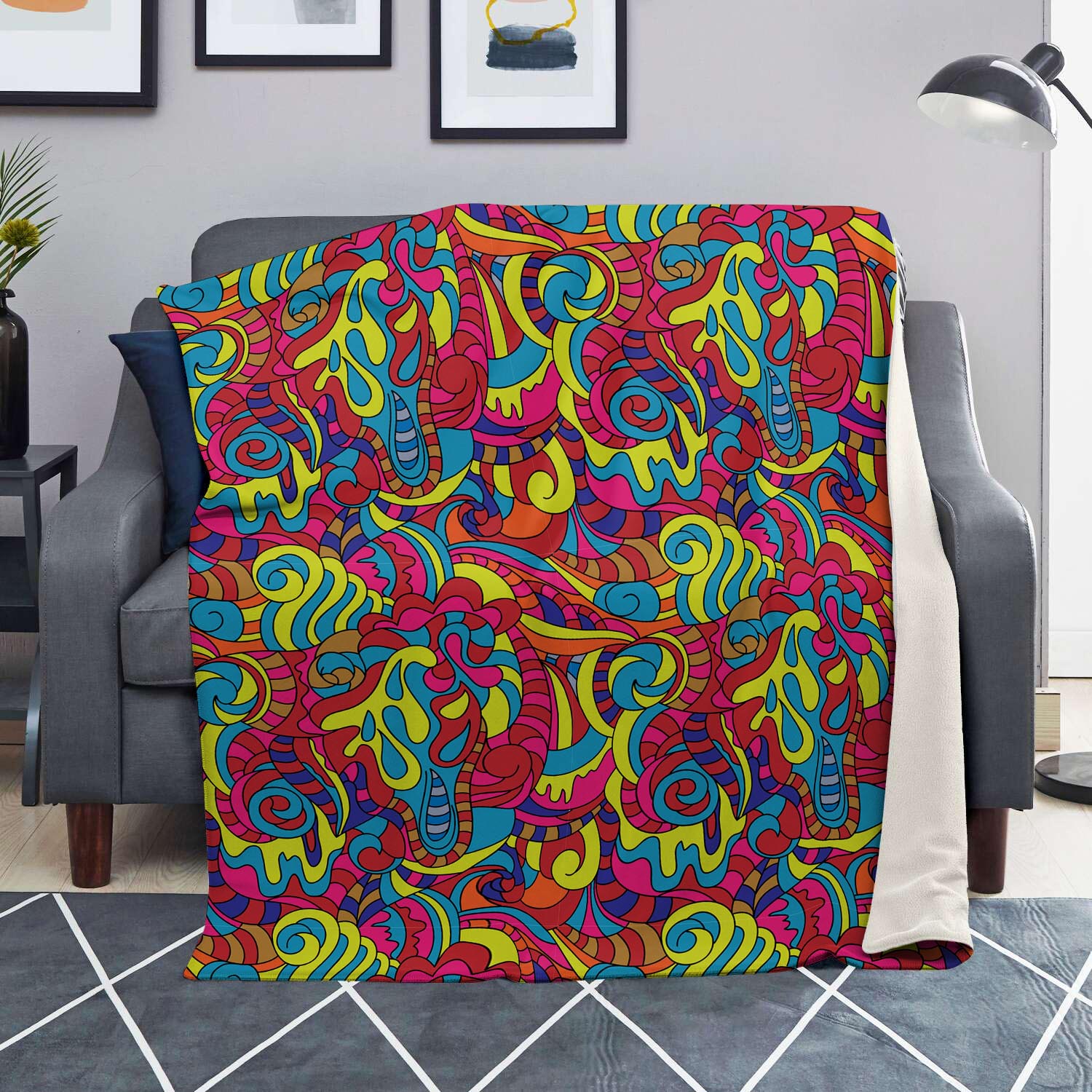 Stained Glass Psychedelic Trippy Blanket-grizzshop