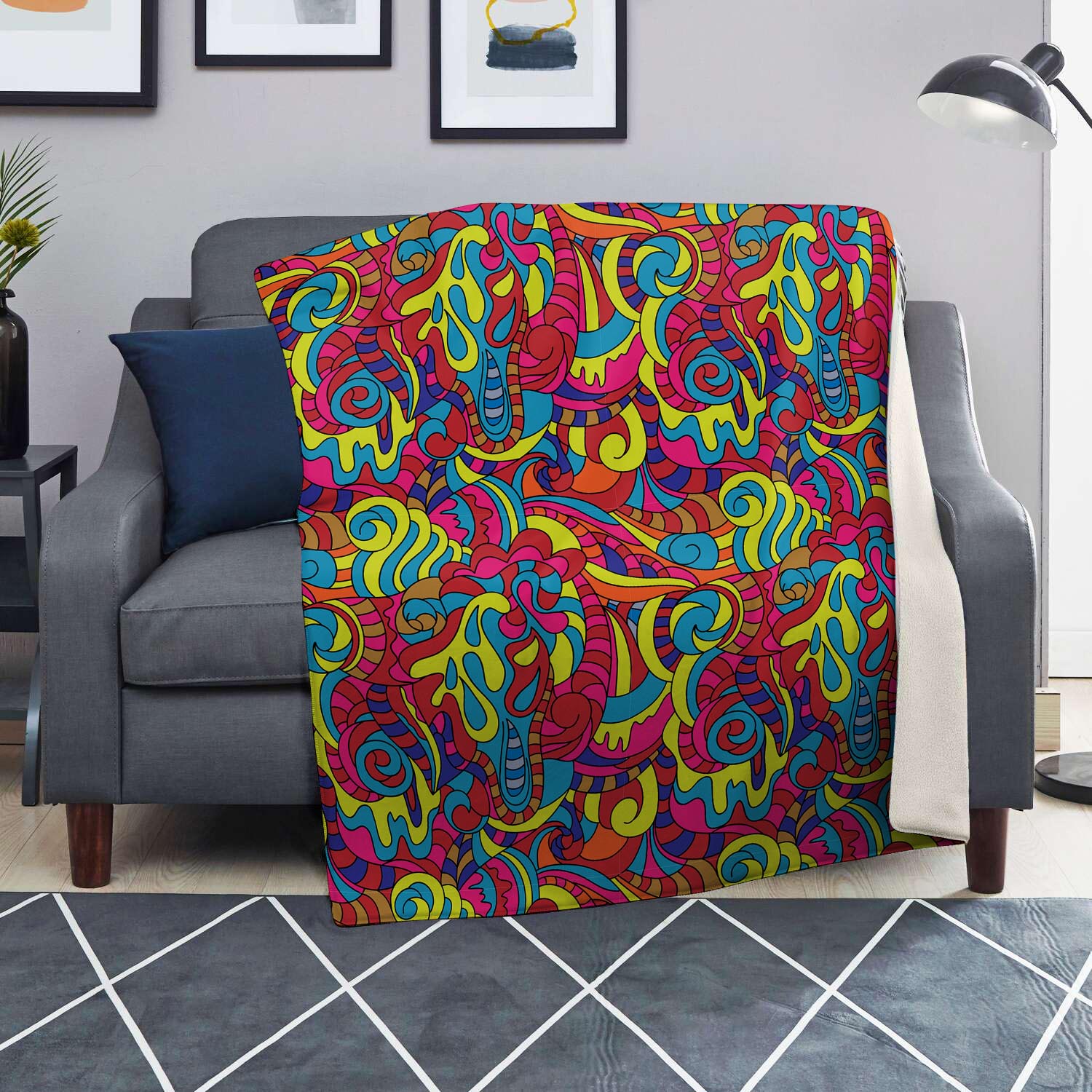 Stained Glass Psychedelic Trippy Blanket-grizzshop