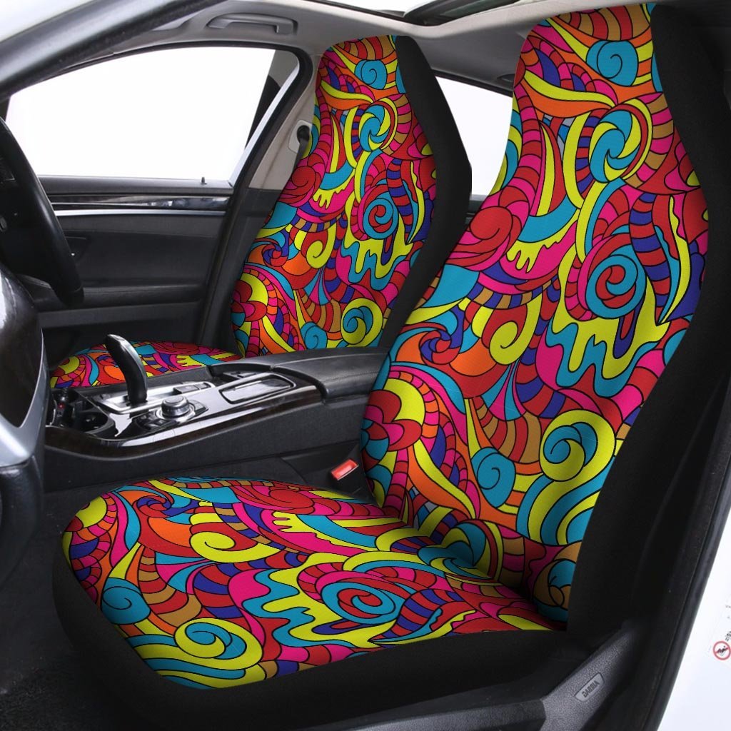 Stained Glass Psychedelic Trippy Car Seat Covers-grizzshop