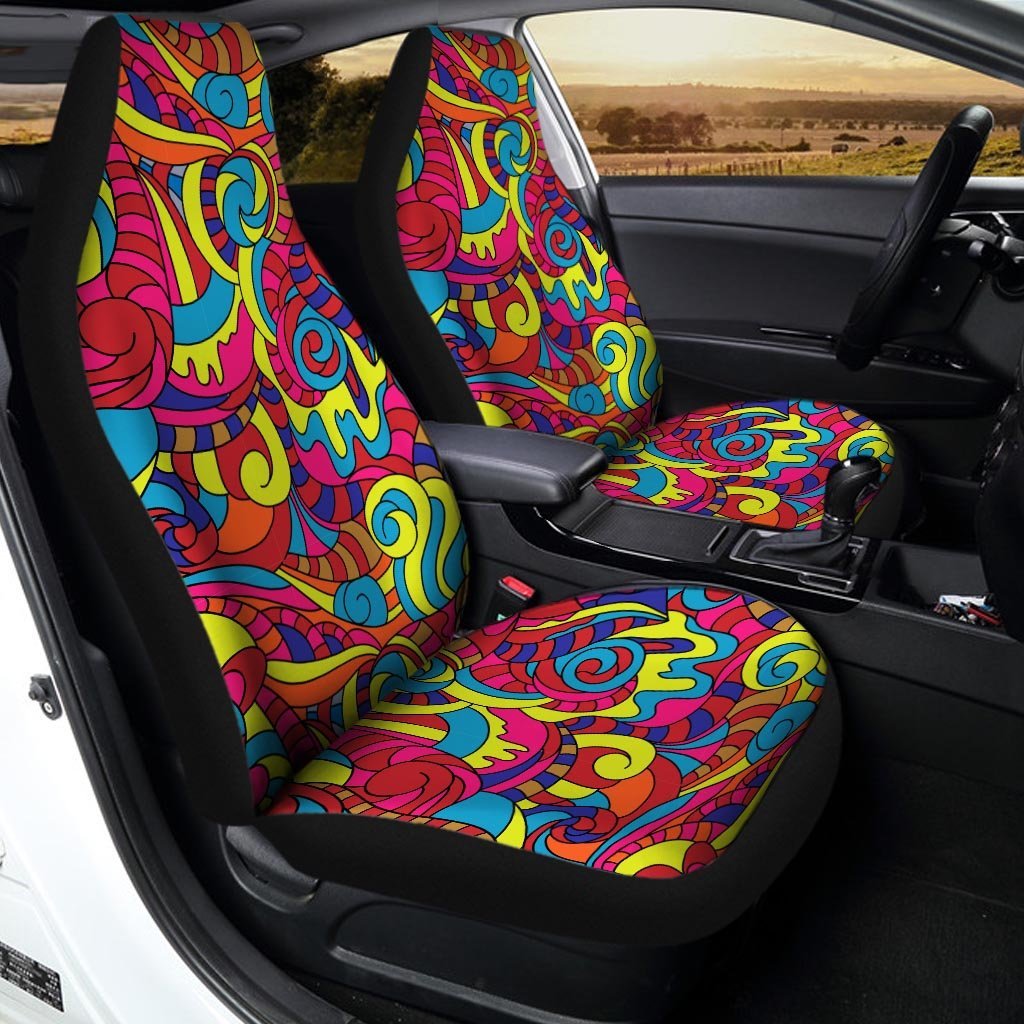 Stained Glass Psychedelic Trippy Car Seat Covers-grizzshop