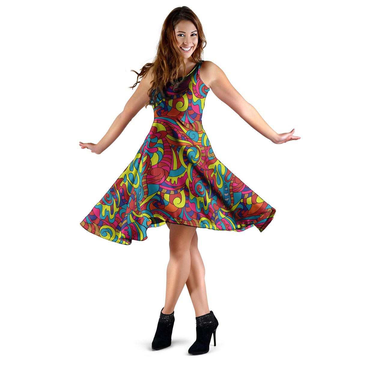 Stained Glass Psychedelic Trippy Dress-grizzshop