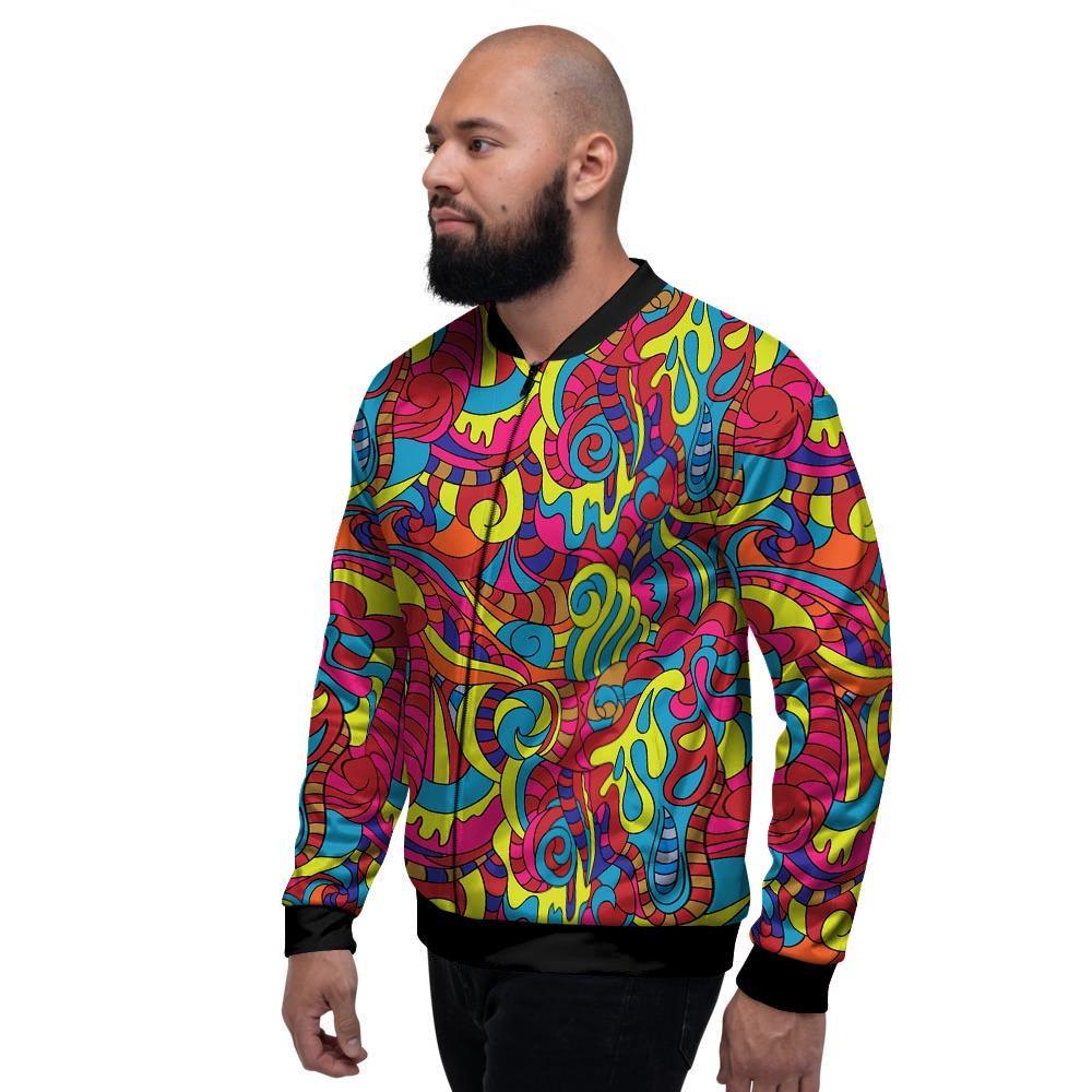 Stained Glass Psychedelic Trippy Men's Bomber Jacket-grizzshop