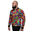 Stained Glass Psychedelic Trippy Men's Bomber Jacket-grizzshop